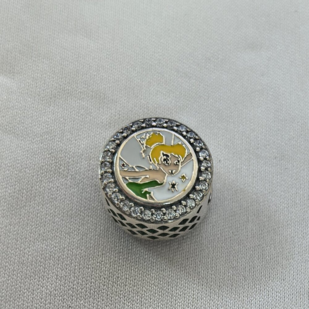 Pandora Disneyland 70th Anniversary Tinkerbell Charm, S925 Silver Jewelry